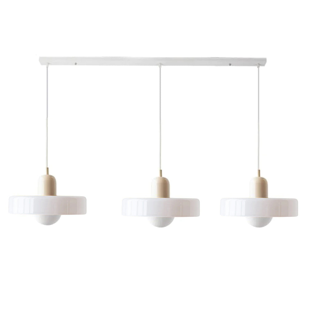 Lampada a sospensione in vetro minimalista in stile Bauhaus con tre teste