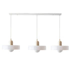 Lampada a sospensione in vetro minimalista in stile Bauhaus con tre teste