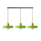 Lampada a sospensione in vetro minimalista in stile Bauhaus con tre teste