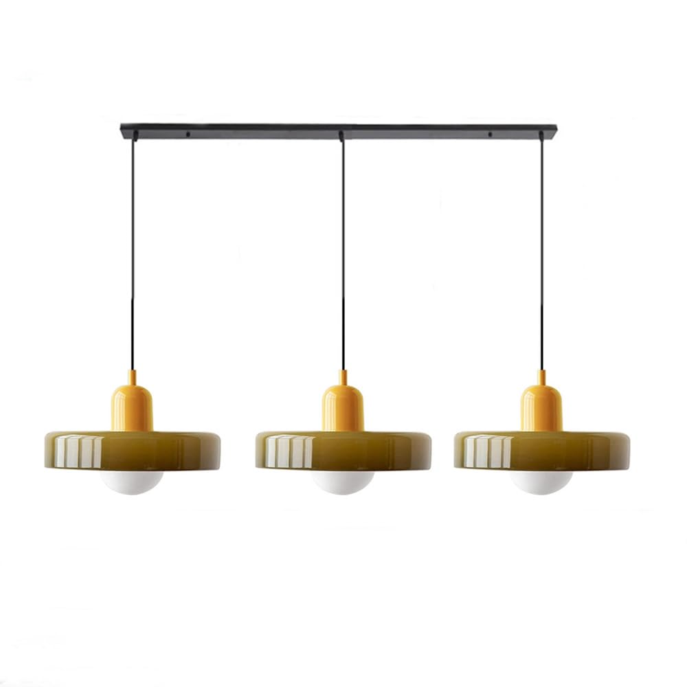 Lampada a sospensione in vetro minimalista in stile Bauhaus con tre teste