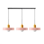 Lampada a sospensione in vetro minimalista in stile Bauhaus con tre teste