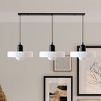 Lampada a sospensione in vetro minimalista in stile Bauhaus con tre teste
