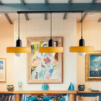 Lampada a sospensione in vetro minimalista in stile Bauhaus con tre teste