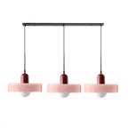 Lampada a sospensione in vetro minimalista in stile Bauhaus con tre teste