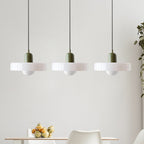 Lampada a sospensione in vetro minimalista in stile Bauhaus con tre teste