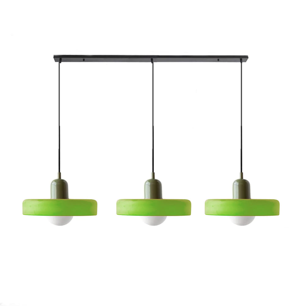 Lampada a sospensione in vetro minimalista in stile Bauhaus con tre teste