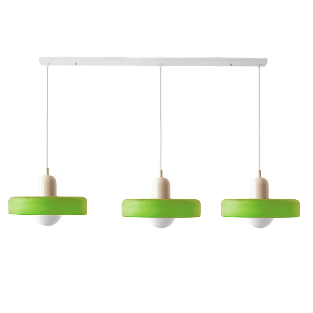 Lampada a sospensione in vetro minimalista in stile Bauhaus con tre teste