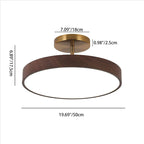 Luce a LED rotonda semi-incassata in legno minimalista giapponese Wabi-sabi