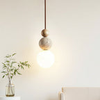 Lampada a Sospensione in Travertino Moderna e Semplice