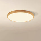 Lampada da soffitto a LED ultra-sottile rotonda in legno massello nordico