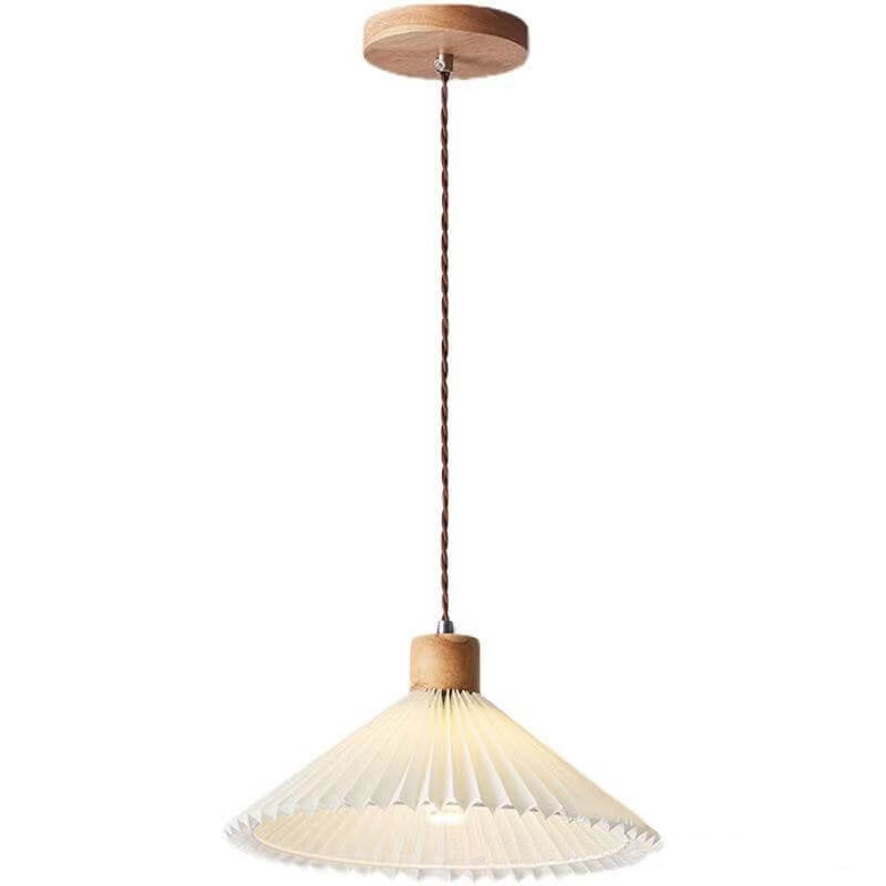 Lampada a Sospensione con Paralume Pieghettato Minimalista Nordico 1 Luce