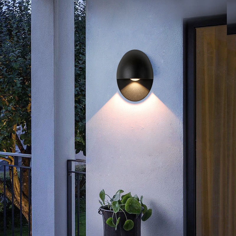 Lampada da Parete LED Impermeabile in Alluminio a Forma Ovale Minimalista Moderna per Esterni