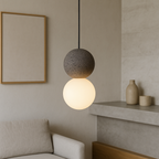 Lampada a Sospensione in Pietra Obsidiana Minimalista