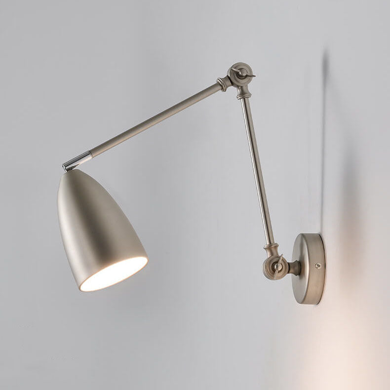 Applique da Parete Retrattile Rotante in Ferro a Braccio Swing Industriale Retro con 1 Luce