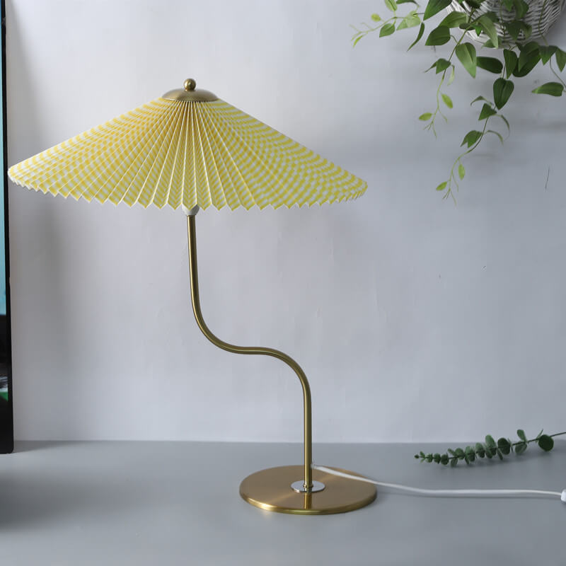 Lampada da Tavolo Decorativa a Forma di Ombrello Pieghettato Retro con 1 Luce