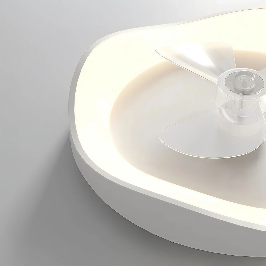 Ventilatore da soffitto bianco in minimalismo moderno con luce