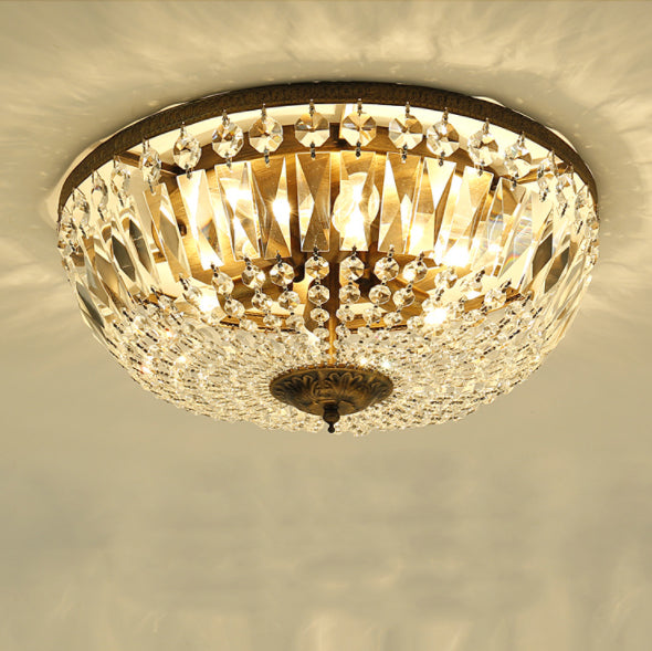 Lampada da soffitto vintage rotonda in cristallo 4/6 luci