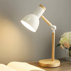 Lampada da Tavolo LED Regolabile Moderna in Legno e Metallo 1 Luce