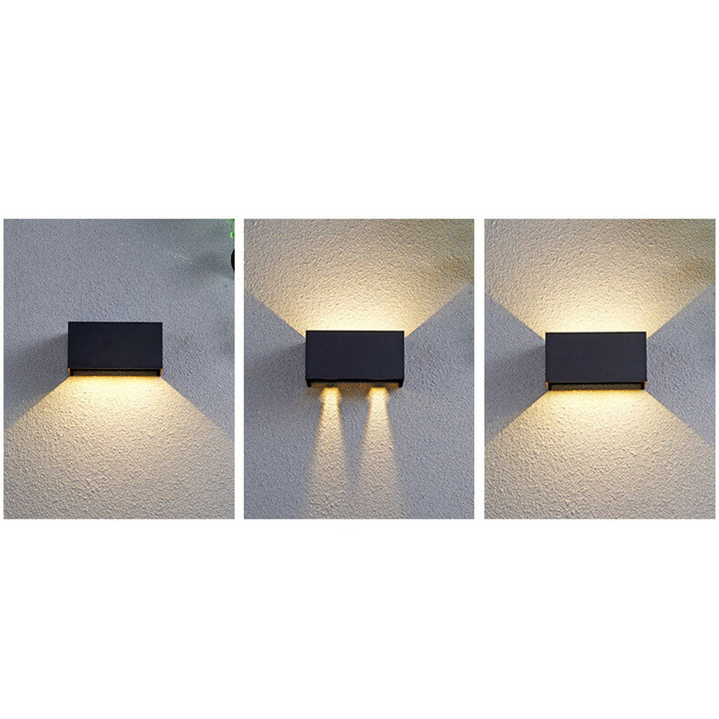 Moderna Applique da Esterno Impermeabile Rectangolare LED Illuminata Su e Giù