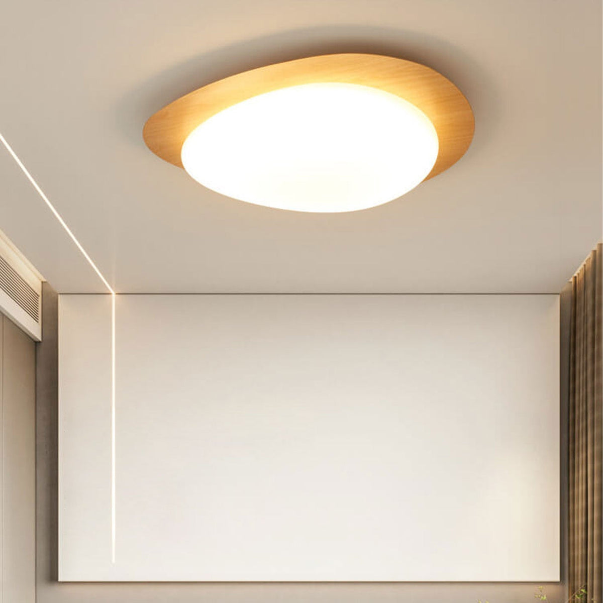 Plafoniera LED a Incasso in Legno con Venature Nordic Iron