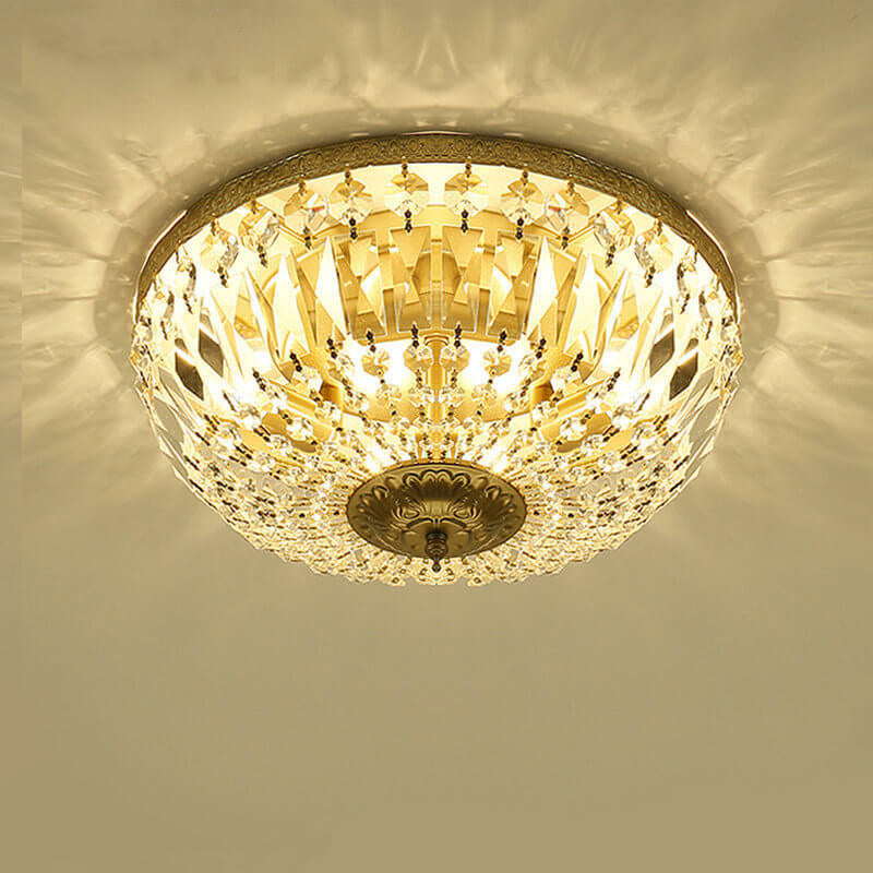 Lampada da soffitto vintage rotonda in cristallo 4/6 luci