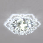 Moderno Lampadario LED a Soffitto a Forma di Fiore in Cristallo