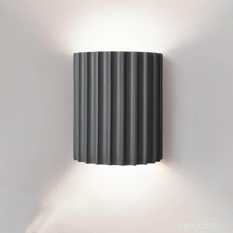 Lampada da parete a sconce con cilindro mezzo striato in resina Macaron 1 luce