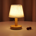 Lampada da Tavolo LED con Paralume a Tamburo in Lino Vintage 1 Luce