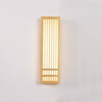Lampada da parete LED rettangolare in legno massello e acrilico, minimalista e moderna per il soggiorno