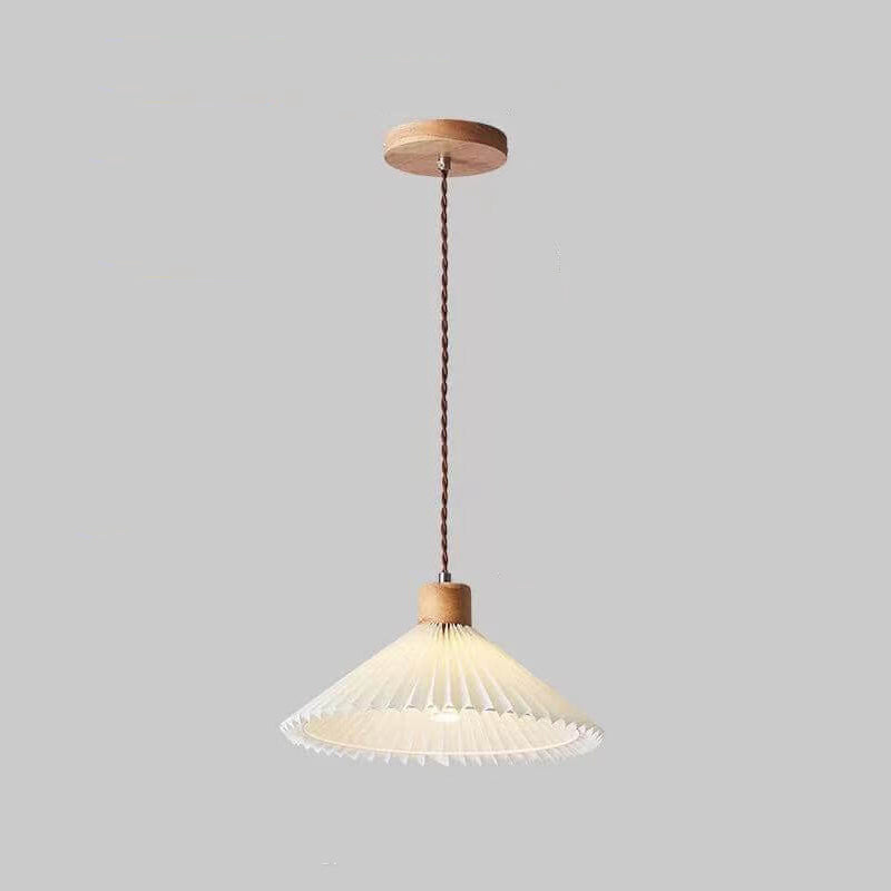 Lampada a Sospensione con Paralume Pieghettato Minimalista Nordico 1 Luce