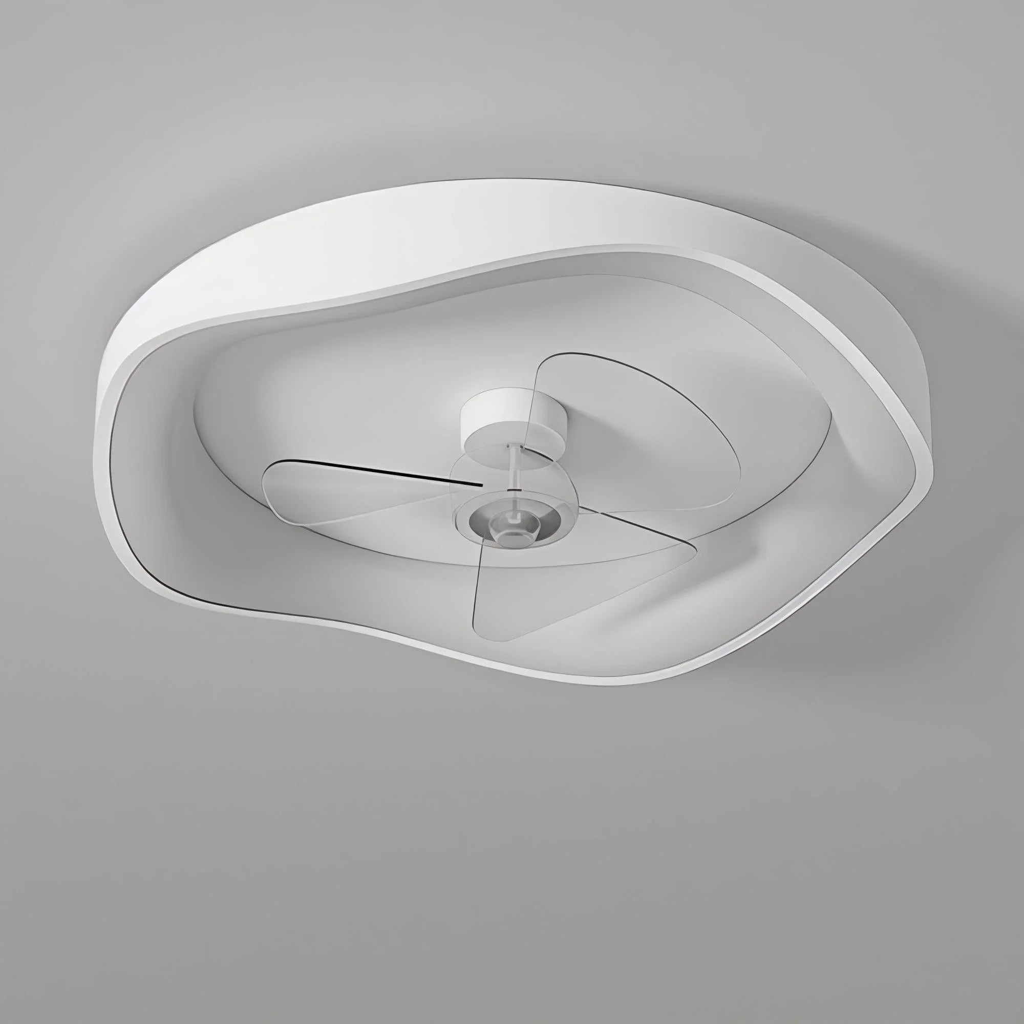 Ventilatore da soffitto bianco in minimalismo moderno con luce