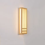 Lampada da parete LED rettangolare in legno massello e acrilico, minimalista e moderna per il soggiorno
