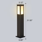 Lampada da Giardino Moderna a Colonna Quadrata Impermeabile per Esterni