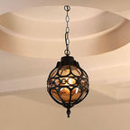 Lampada a sospensione impermeabile da esterno a forma di globo retro industriale con 1 luce