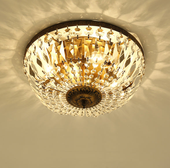 Lampada da soffitto vintage rotonda in cristallo 4/6 luci