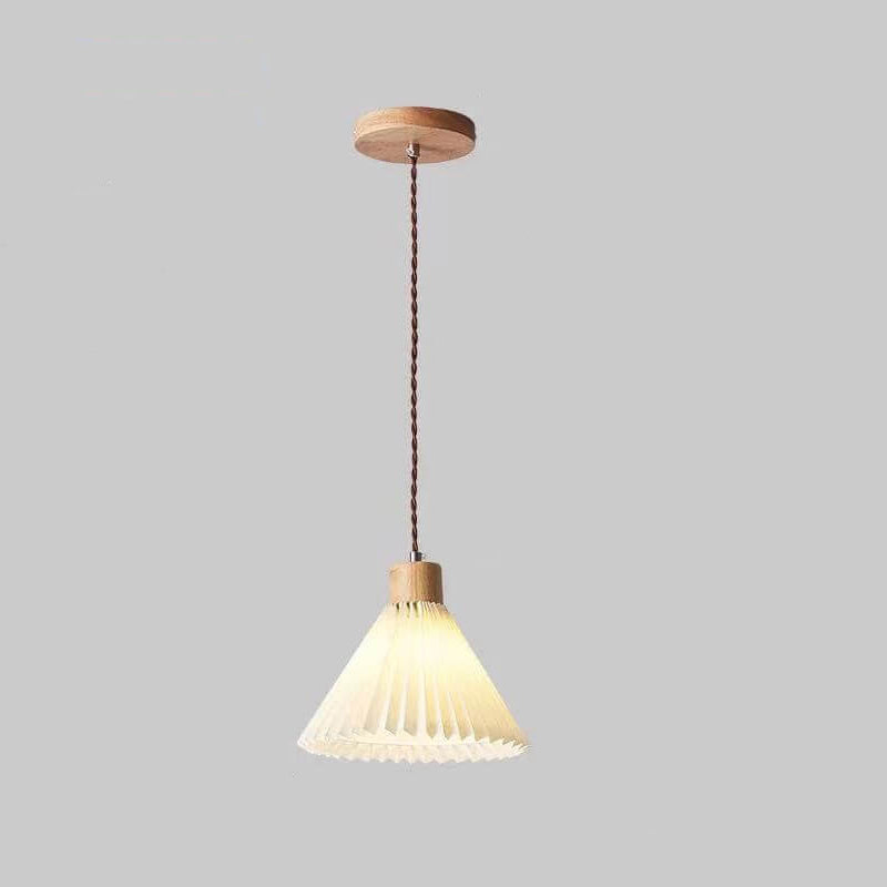 Lampada a Sospensione con Paralume Pieghettato Minimalista Nordico 1 Luce