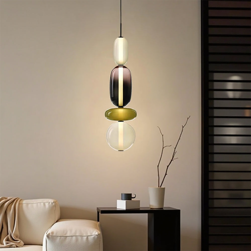 Lampada a Sospensione in Vetro Caramellato Chic