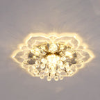 Moderno Lampadario LED a Soffitto a Forma di Fiore in Cristallo