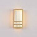 Lampada da parete LED rettangolare in legno massello e acrilico, minimalista e moderna per il soggiorno