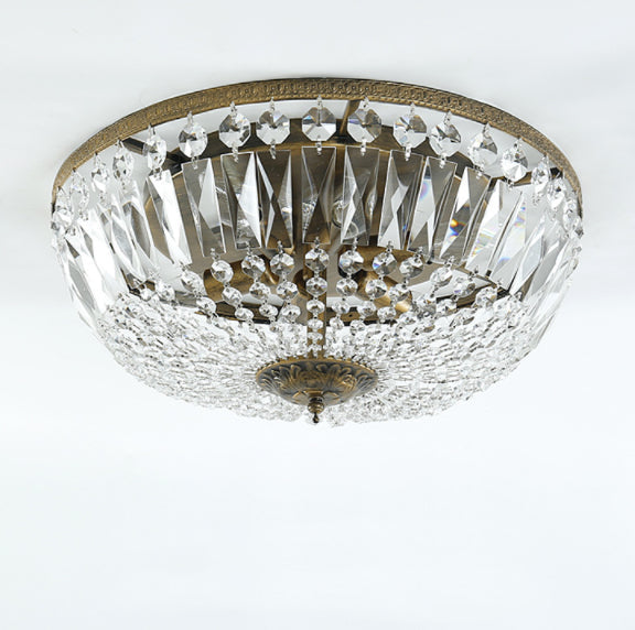 Lampada da soffitto vintage rotonda in cristallo 4/6 luci
