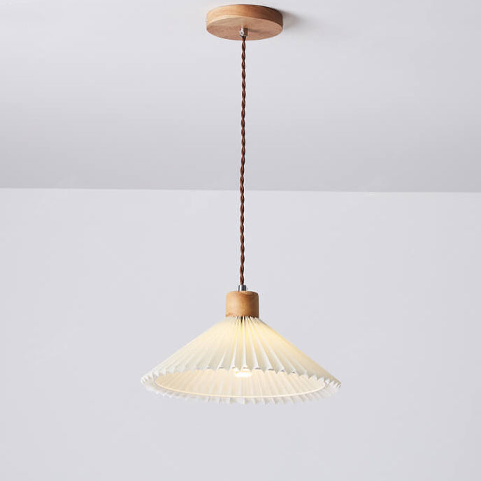 Lampada a Sospensione con Paralume Pieghettato Minimalista Nordico 1 Luce