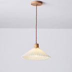 Lampada a Sospensione con Paralume Pieghettato Minimalista Nordico 1 Luce