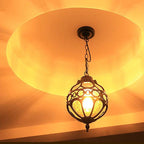 Lampada a sospensione impermeabile da esterno a forma di globo retro industriale con 1 luce