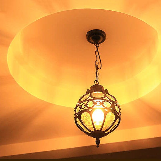 Lampada a sospensione impermeabile da esterno a forma di globo retro industriale con 1 luce