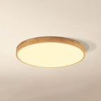 Lampada da soffitto a LED ultra-sottile rotonda in legno massello nordico