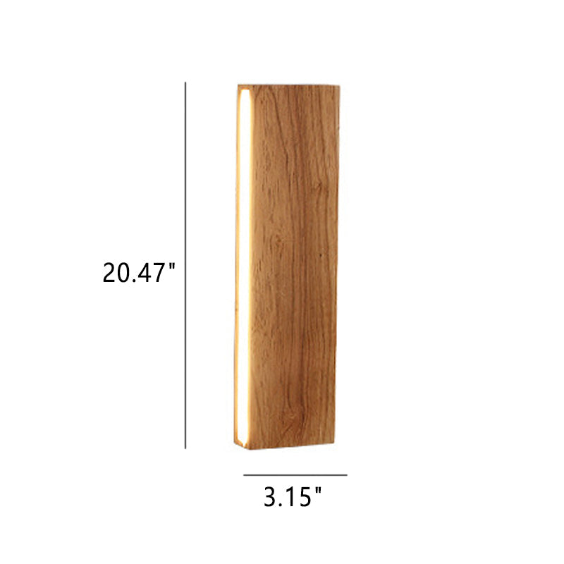 Lampada da parete LED a striscia in legno massello semplice