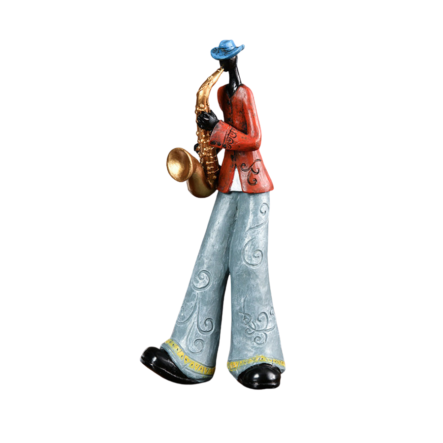 EchoNote – Figura di jazzband in resina per arredamento musicale ispirato al vintage