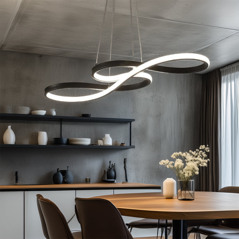 Lampada a sospensione LED con design di note musicali moderne
