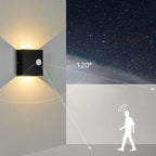 Applique a parete moderna semplice quadrata con sensore di corpo LED