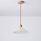 Lampada a Sospensione con Paralume Pieghettato Minimalista Nordico 1 Luce